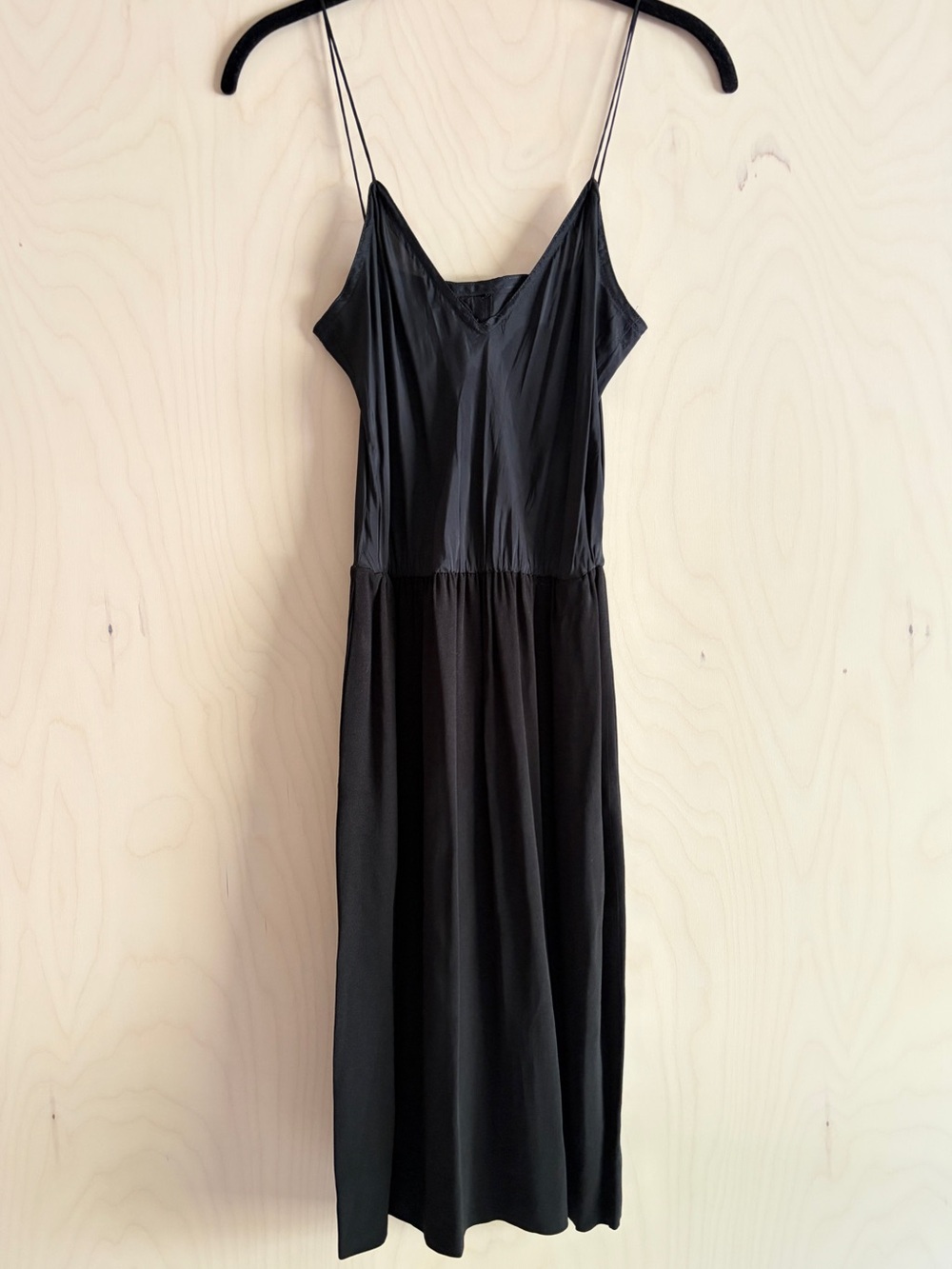 Vintage 90s Black Slip Dress with Spaghetti Straps